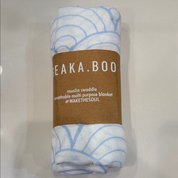 seaka boo Other - Seaka.Boo Blue Muslin Swaddle Blanket Breathable Blanket for Baby